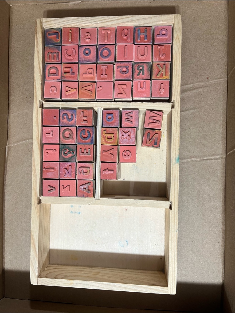 Alphabet Stamp Set for Kids - Red Letter Stamps